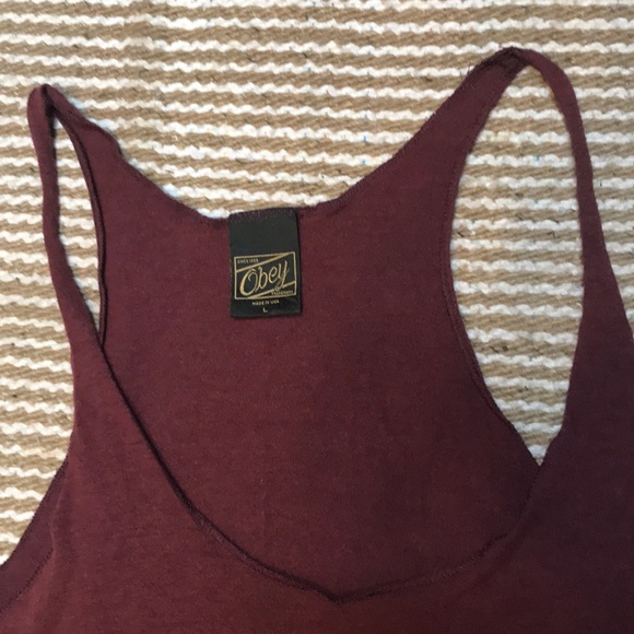 Obey Maroon Tank - Picture 5 of 7